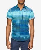 Calvin Klein Jeans Men's Diffused Ikat-print Short-sleeve Shirt