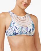 Roxy Sea Lovers Printed High-neck Crochet Bikini Top Women's Swimsuit