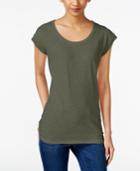 Style & Co. Petite Scoop-neck T-shirt, Only At Macy's