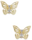 Kate Spade New York Gold-tone Crystal Butterfly Stud Earrings