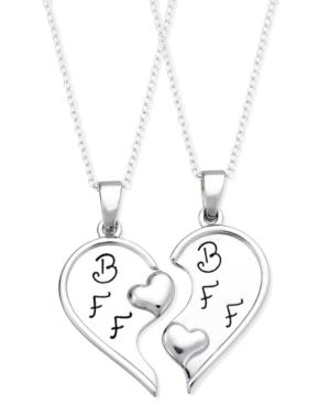 Giani Bernini Sterling Silver Necklace Set, Best Friends Forever Two-piece Pendant Set