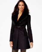 Ivanka Trump Faux-shearling Buckled Coat