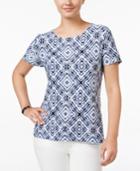 Jm Collection Printed Jacquard Top, Only At Macy's