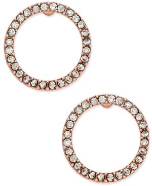 Inc International Concepts Rose Gold-tone Pave Crystal Circle Stud Earrings, Only At Macy's