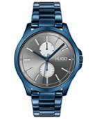 Hugo Men's #jump Blue Stainless Steel Bracelet Watch 41mm