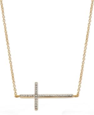 Yellora™ Diamond Necklace, Yellora™ Diamond Sideways Cross Necklace (1/6 Ct. T.w.)