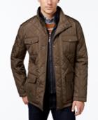 London Fog Men's Corduroy-trim Layered Quilted Jacket