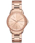 Ax Armani Exchange Women's Rose Gold-tone Stainless Steel Bracelet Watch 36mm Ax4347