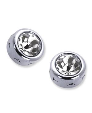 T Tahari Earrings, Silver-tone Clear Crystal Stud Earrings