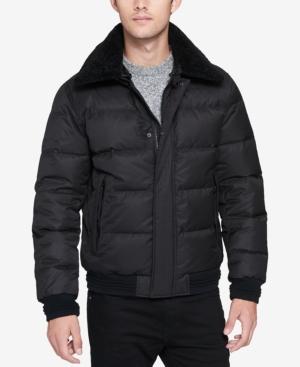 Andrew Marc Men's Pinnacle Quilted Puffer Coat With Removable Shearling Collar