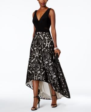 Xscape Burnout-pattern High-low Gown