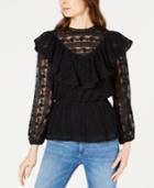 Moon River Crocheted Lace Flounce Top