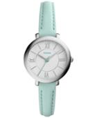 Fossil Women's Jacqueline Green Leather Strap Watch 26mm Es3936