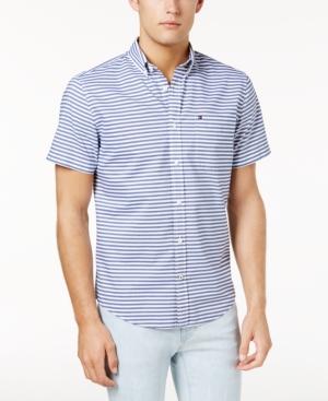 Tommy Hilfiger Men's Custom-fit Melville Horizontal Stripe Shirt