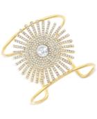 Vince Camuto Gold-tone Crystal Sunburst Cuff Bracelet