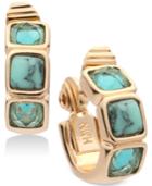 Anne Klein Gold-tone Multi-stone Clip-on Hoop Earrings