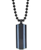 Men's Two-tone Dog Tag 22 Pendant Necklace In Matte Black & Shiny Blue Ion-plated Stainless Steel