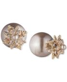 Marchesa Crystal & Imitation Pearl Front-back Earrings