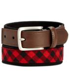Club Room Men's Buffalo-check Webbed Belt, Created For Macy's