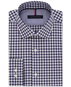 Tommy Hilfiger Men's Slim-fit Navy Gingham Dress Shirt