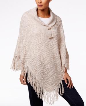 Karen Scott Cable-knit Fringe Poncho, Only At Macy's