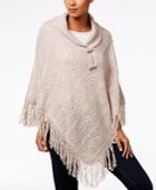 Karen Scott Cable-knit Fringe Poncho, Only At Macy's