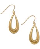 Teardrop Wire Drop Earrings In 10k Gold