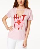 Guess Lips Graphic Keyhole Top