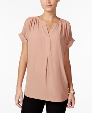 Charter Club Roll-tab Split-neck Top, Created For Macy's