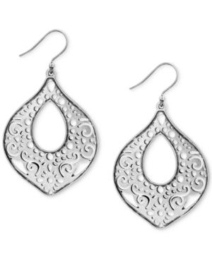 Lucky Brand Silver-tone Openwork Drop Earrings