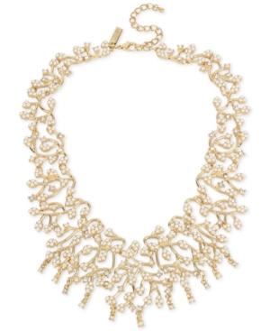 M. Haskell For Inc International Concepts Gold-tone Imitation Pearl And Crystal Statement Necklace, Created For Macy's