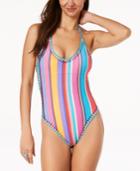 Nanette Lepore Sayulita Serape Goddess Striped One-piece Swimsuit, Created For Macy's Women's Swimsuit
