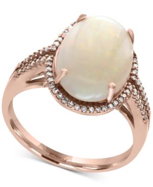 Aurora By Effy Opal (3-1/10 Ct. T.w.) And Diamond (1/5 Ct. T.w.) Ring In 14k Rose Gold
