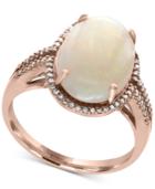 Aurora By Effy Opal (3-1/10 Ct. T.w.) And Diamond (1/5 Ct. T.w.) Ring In 14k Rose Gold