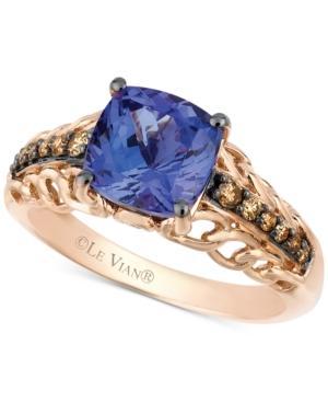 Le Vian Tanzanite (2 Ct. T.w.) And Chocolate Diamond (1/5 Ct. T.w.) Accent Ring In 14k Rose Gold