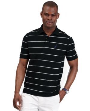 Nautica Short Sleeve Core Striped Pique Performance Deck Polo