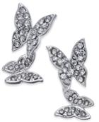 Inc International Concepts Silver-tone Pave Double Butterfly Ear Climber Earrings, Only At Macy's