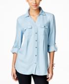 Style & Co. Button-front Denim Shirt, Only At Macy's