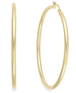 Round Hoop Earrings In 14k Gold Vermeil, 60mm