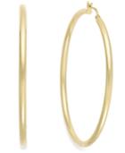 Round Hoop Earrings In 14k Gold Vermeil, 60mm