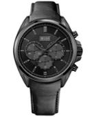 Hugo Boss Men's Chronograph Driver Black Leather Strap Watch 44mm 1513061