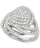 Wrapped In Love Diamond Triangle Ring (1 Ct. T.w.) In Sterling Silver