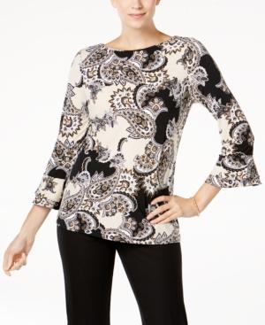 Charter Club Paisley-print Ruffled Top, Created For Macy's