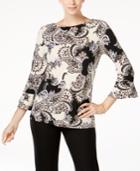 Charter Club Paisley-print Ruffled Top, Created For Macy's
