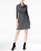 I.n.c. Cowl-neck Fit & Flare Sweater Dress, Created For Macy's