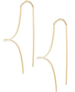 Curved Threader Earrings In 14k Gold