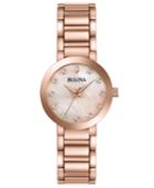 Bulova Women's Modern Diamond-accent Rose Gold-tone Stainless Steel Bracelet Watch 30mm