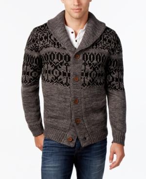 Weatherproof Vintage Men's Fair Isle Cardigan, Classic Fit