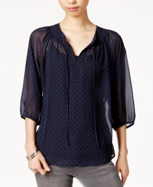 Maison Jules Sheer Polka-dot Top, Only At Macy's