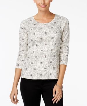 Charter Club Petite Snowflake-print Top, Only At Macy's